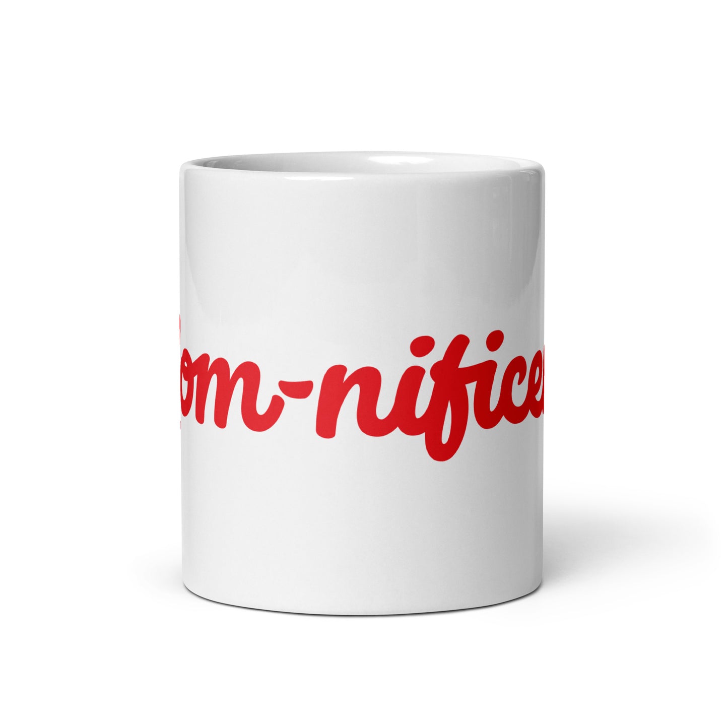 Mom-nificent White/Red Glossy Mug