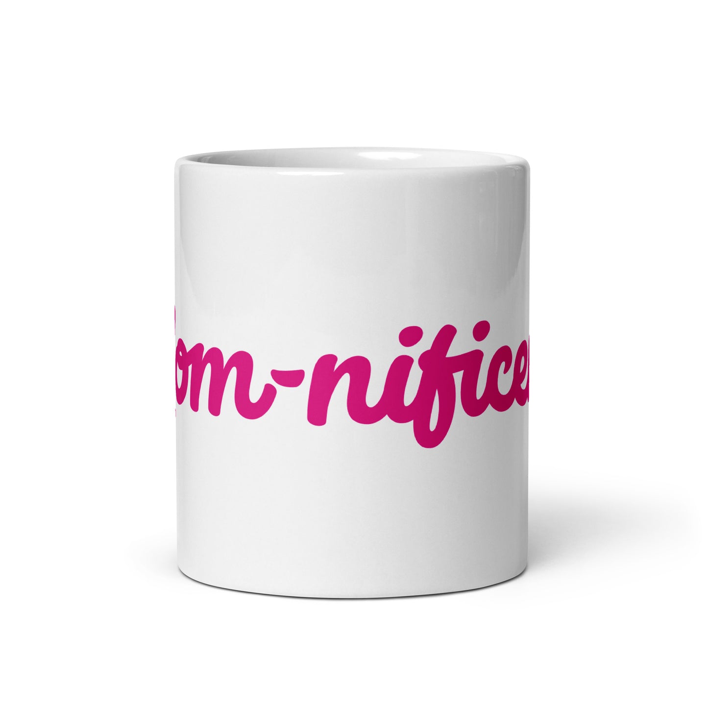 Mom-nificent White/Pink Glossy Mug