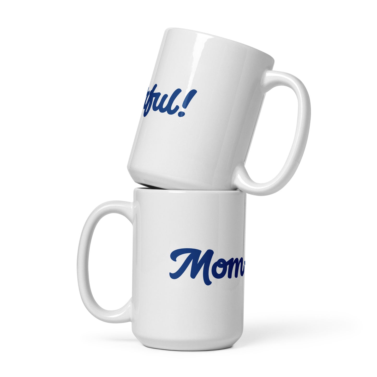 Mom-derful White/Blue Glossy Mug