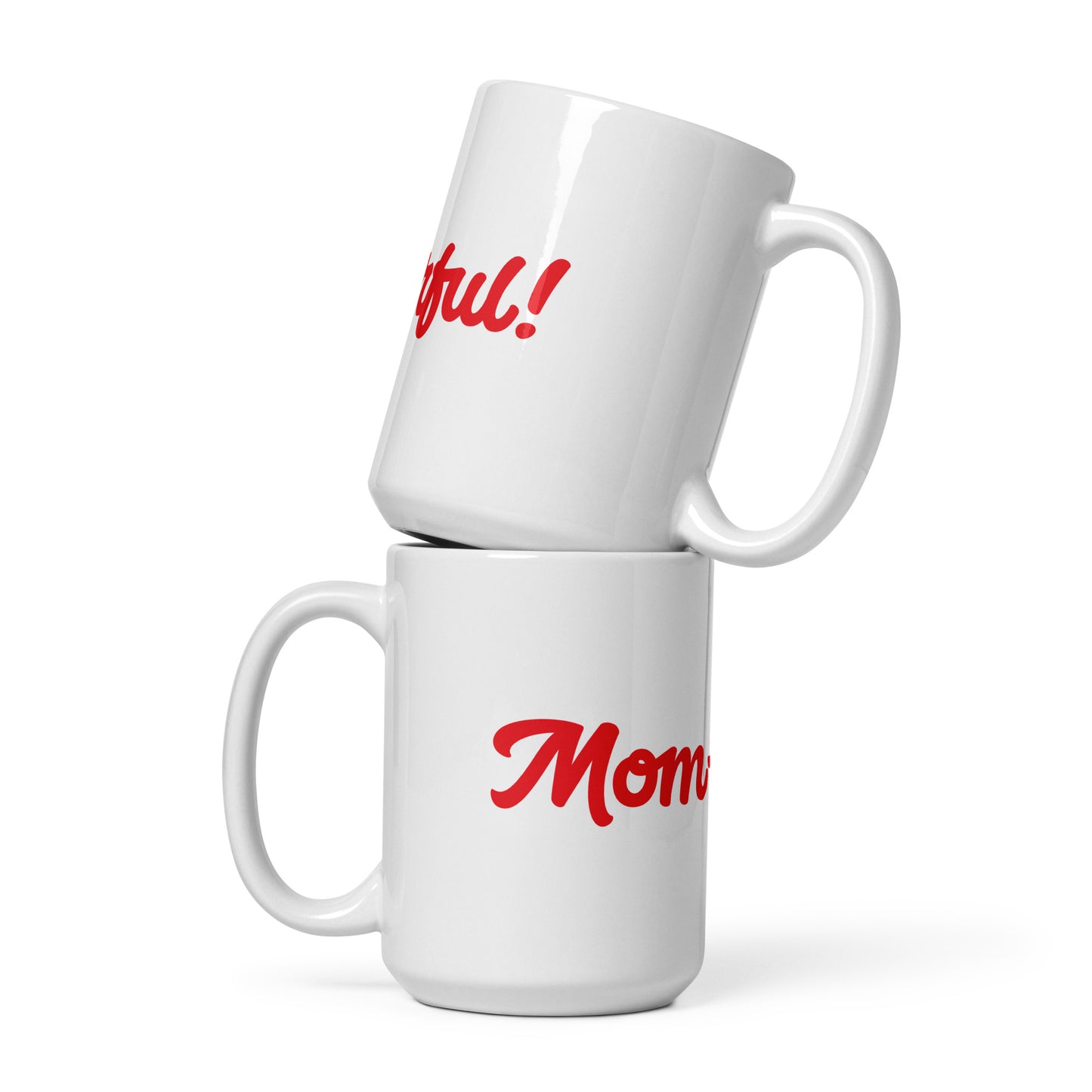Mom-derful White/Red Glossy Mug