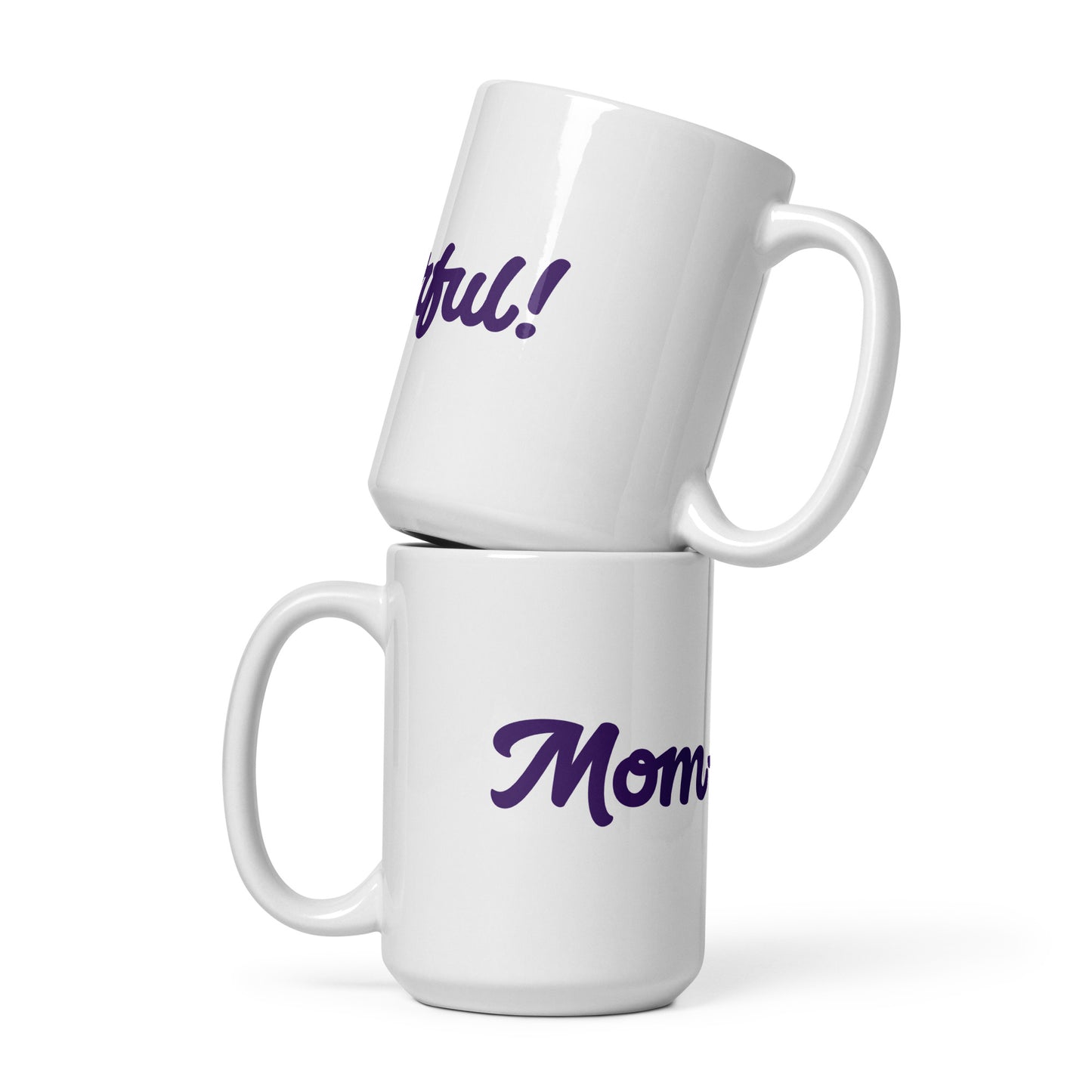 Mom-derful White/Purple Glossy Mug