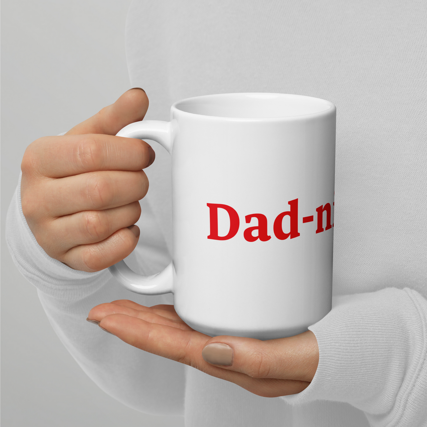 Dad-nificent White/Red Glossy Mug
