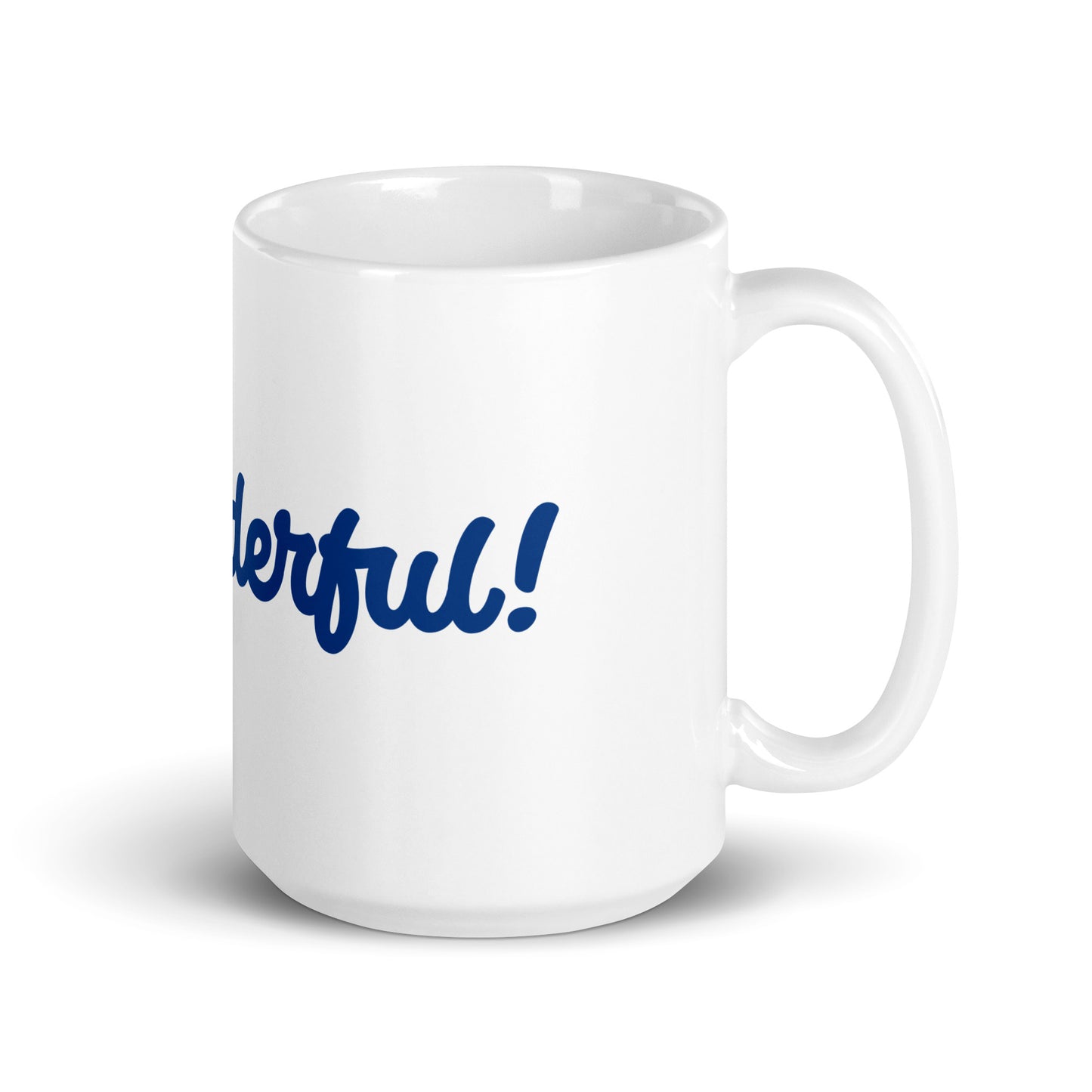 Mom-derful White/Blue Glossy Mug