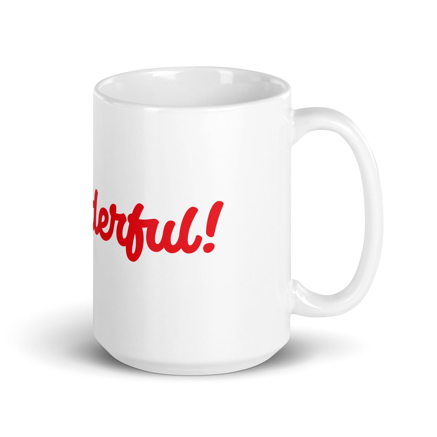 Mom-derful White/Red Glossy Mug