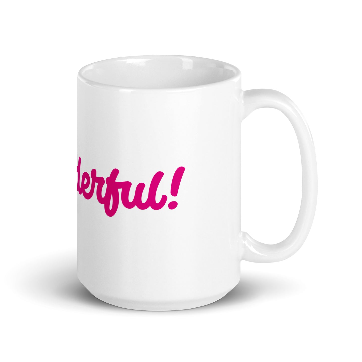 Mom-derful White/Pink Glossy Mug
